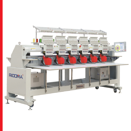 Ricoma CHT2-1206 12-Needle 6-Head Computerized Embroidery Machine with CAP Option