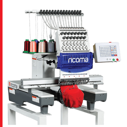 Ricoma RCM-1501TC-7S 15-Needle One Head Computerized Embroidery Machine with 7″ Touch Screen Control Panel, Embroidery Area: 500 x 350mm
